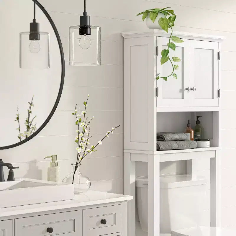 Etagere salvaspazio in legno bianco