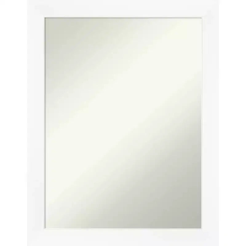 21" x 27" Non-Beveled Cabinet White Narrow Wall Mirror - Amanti Art: Modern Rectangle, Polystyrene Frame