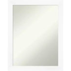21" x 27" Non-Beveled Cabinet White Narrow Wall Mirror - Amanti Art: Modern Rectangle, Polystyrene Frame