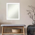 21" x 27" Specchio da Parete Stretto Bianco per Mobile, Senza Bordo Smussato: Rettangolare Moderno, Cornice in Polistirene