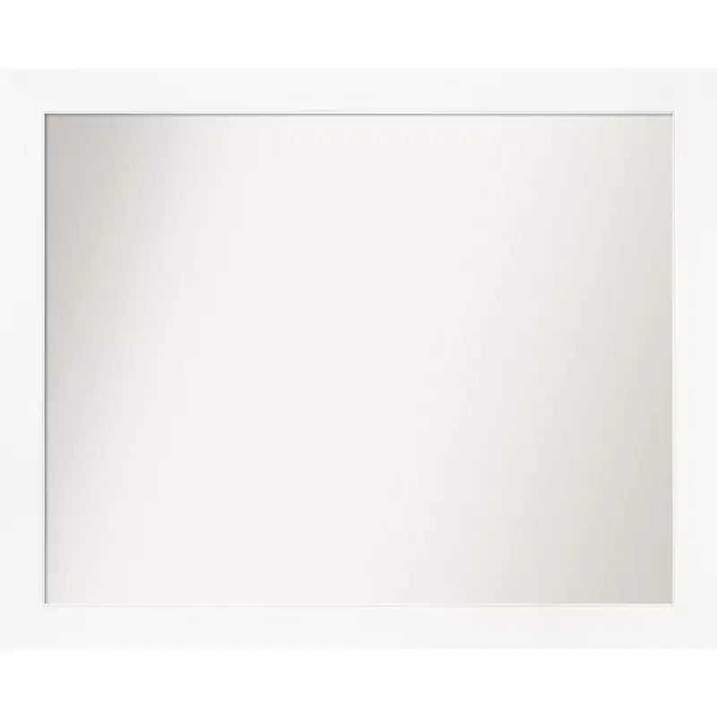 31" x 25" Non-Beveled Cabinet White Narrow Wall Mirror - Amanti Art