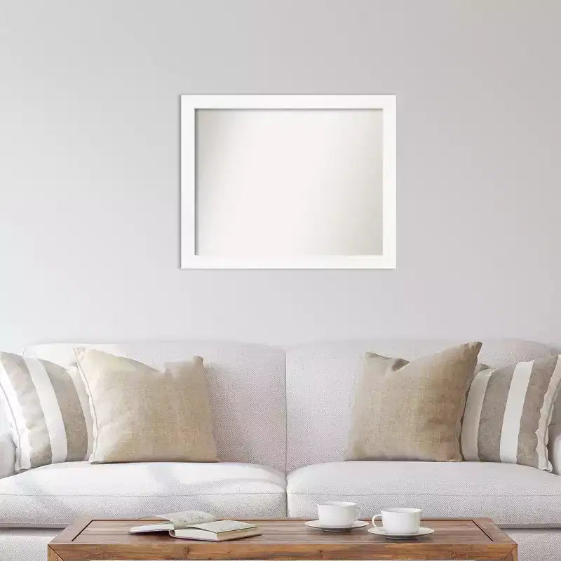 Specchio da parete stretto bianco da mobile 31" x 25" senza cornice bisellata