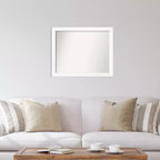 Specchio da parete stretto bianco da mobile 31" x 25" senza cornice bisellata