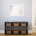 Specchio da parete stretto bianco da mobile 31" x 25" senza cornice bisellata