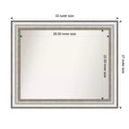 Specchio da parete per bagno da salone, non smussato, argento, 33" x 27"