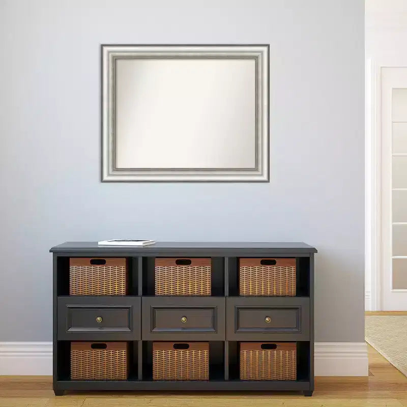 Specchio da parete per bagno da salone, non smussato, argento, 33" x 27"