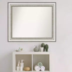 Specchio da parete per bagno da salone, non smussato, argento, 33" x 27"