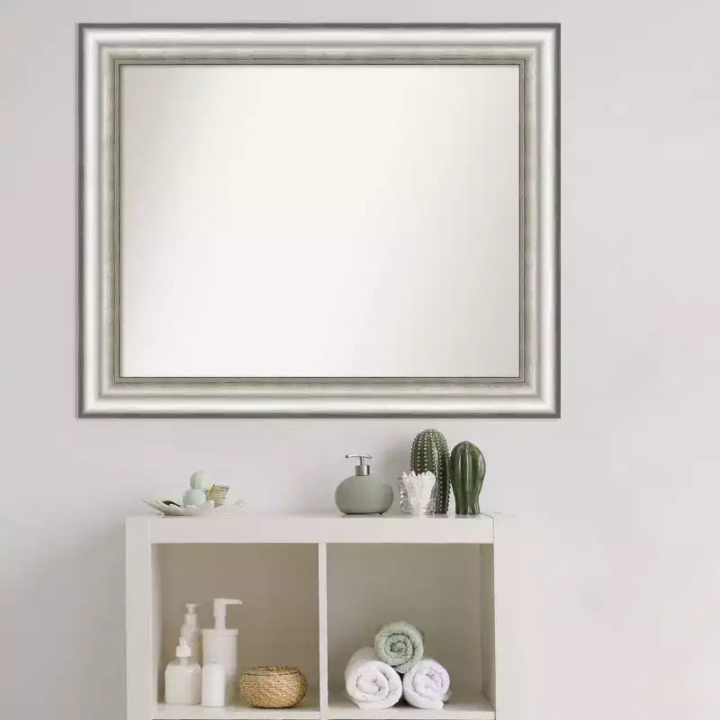 Specchio da parete per bagno da salone, non smussato, argento, 33" x 27"