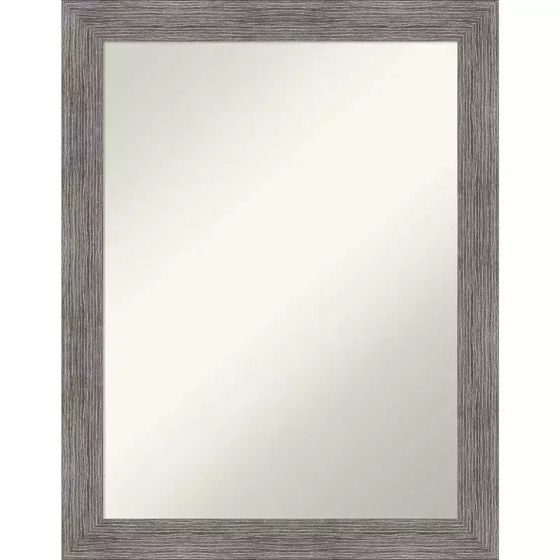22" x 28" Non-Beveled Pinstripe Plank Narrow Wall Mirror: Modern, Rectangle, Amanti Art