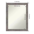 Specchio da parete rettangolare moderno senza cornice bisellata a righe sottili, 56 x 71 cm