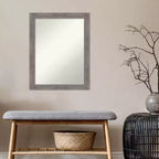 Specchio da parete rettangolare moderno senza cornice bisellata a righe sottili, 56 x 71 cm