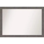 40" x 28" Non-Beveled Rustic Plank Gray Narrow Wall Mirror - Amanti Art