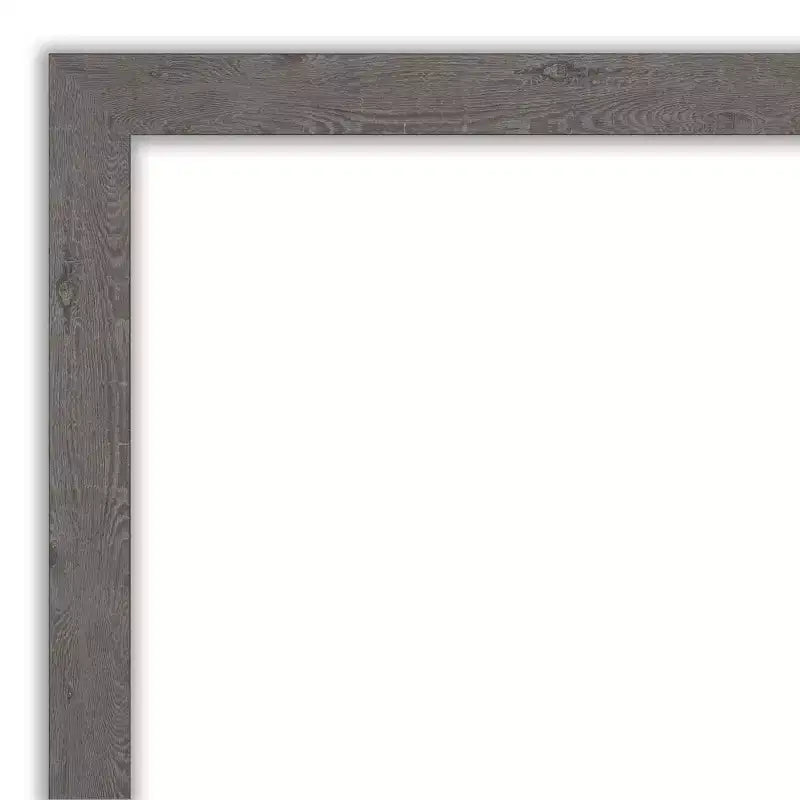 Specchio da parete stretto grigio rustico a listelli non smussato 40" x 28"