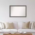 Specchio da parete stretto grigio rustico a listelli non smussato 40" x 28"