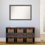 Specchio da parete stretto grigio rustico a listelli non smussato 40" x 28"