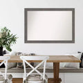 Specchio da parete stretto grigio rustico a listelli non smussato 40" x 28"