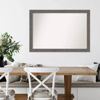 Specchio da parete stretto grigio rustico a listelli non smussato 40" x 28"