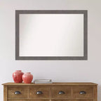 Specchio da parete stretto grigio rustico a listelli non smussato 40" x 28"