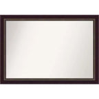 40" x 28" Non-Beveled Signore Bronze Wood Bathroom Wall Mirror - Amanti Art: Includes Mounting Hardware, Wall Mount