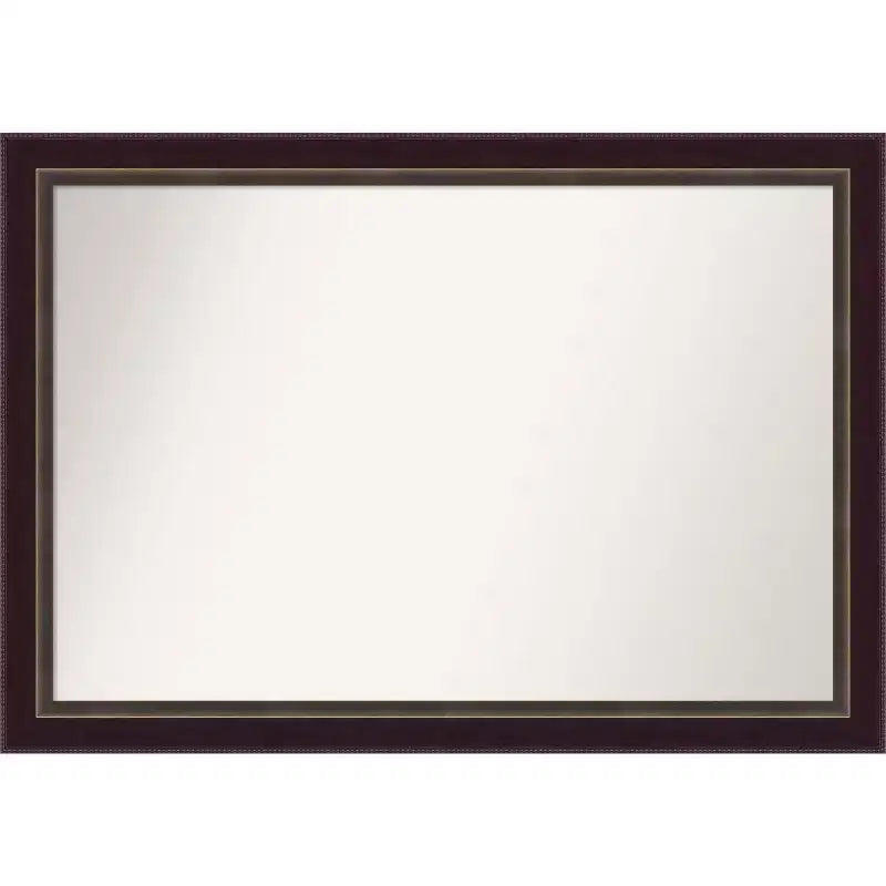 40" x 28" Non-Beveled Signore Bronze Wood Bathroom Wall Mirror - Amanti Art: Includes Mounting Hardware, Wall Mount