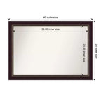 Specchio da parete per bagno Signore in legno bronzato non smussato 40" x 28" - Include ferramenta di montaggio, montaggio a parete