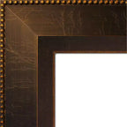 Specchio da parete per bagno Signore in legno bronzato non smussato 40" x 28" - Include ferramenta di montaggio, montaggio a parete