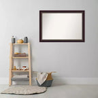 Specchio da parete per bagno Signore in legno bronzato non smussato 40" x 28" - Include ferramenta di montaggio, montaggio a parete