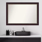 Specchio da parete per bagno Signore in legno bronzato non smussato 40" x 28" - Include ferramenta di montaggio, montaggio a parete