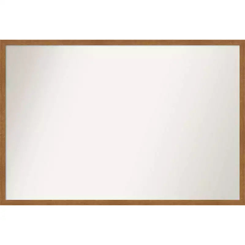37" x 25" Non-Beveled Carlisle Blonde Narrow Wood Wall Mirror - Amanti Art: Modern Rectangular Wooden Mirror with Mounting Hardware