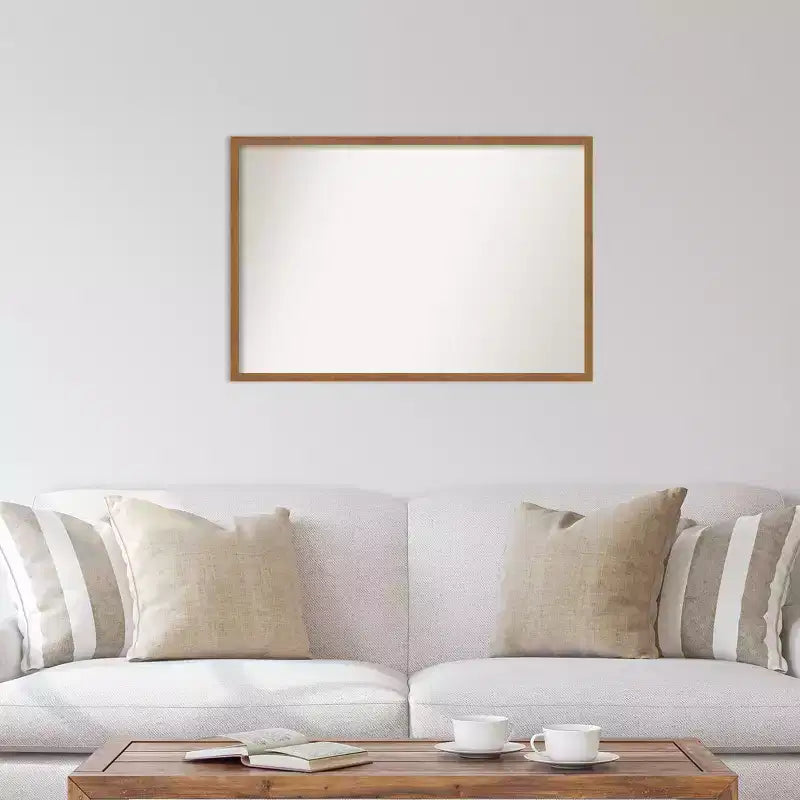 Specchio da parete in legno non smussato da 37" x 25" - Specchio rettangolare moderno in legno con hardware di montaggio
