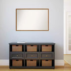 Specchio da parete in legno non smussato da 37" x 25" - Specchio rettangolare moderno in legno con hardware di montaggio