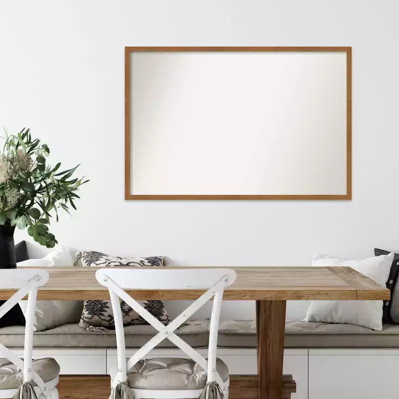 Specchio da parete in legno non smussato da 37" x 25" - Specchio rettangolare moderno in legno con hardware di montaggio