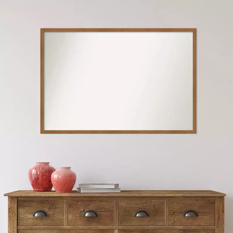 Specchio da parete in legno non smussato da 37" x 25" - Specchio rettangolare moderno in legno con hardware di montaggio