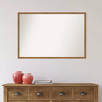 Specchio da parete in legno non smussato da 37" x 25" - Specchio rettangolare moderno in legno con hardware di montaggio