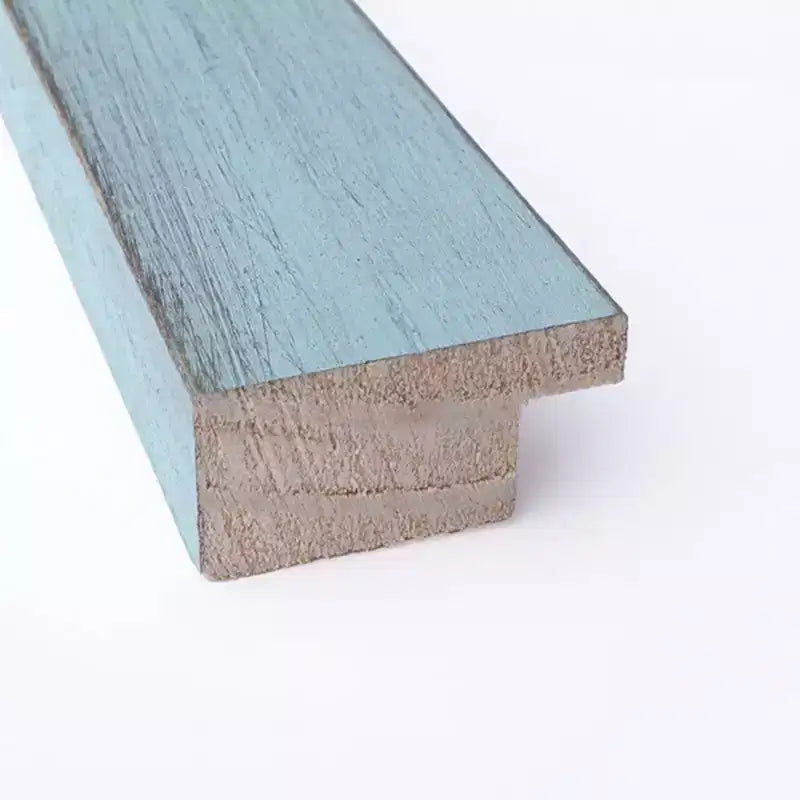 Specchio da parete in legno rustico azzurro 28" x 28", cornice quadrata