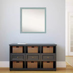 Specchio da parete in legno rustico azzurro 28" x 28", cornice quadrata
