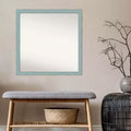 Specchio da parete in legno rustico azzurro 28" x 28", cornice quadrata