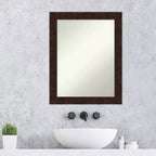 Specchio da Parete Stretto per Bagno 22" x 28" William Mottled Bronze Non Smussato