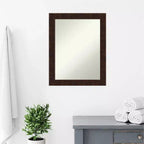 Specchio da Parete Stretto per Bagno 22" x 28" William Mottled Bronze Non Smussato