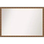 38" x 26" Non-Beveled Antique Bronze Wood Wall Mirror - Amanti Art: Rectangular, Includes Mounting Hardware