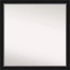 29" x 29" Non-Beveled Eva Black Silver Narrow Wall Mirror - Amanti Art