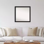 Specchio da parete stretto 29" x 29" senza smussature Eva nero argento