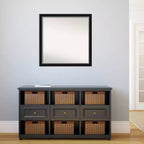 Specchio da parete stretto 29" x 29" senza smussature Eva nero argento