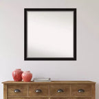 Specchio da parete stretto 29" x 29" senza smussature Eva nero argento
