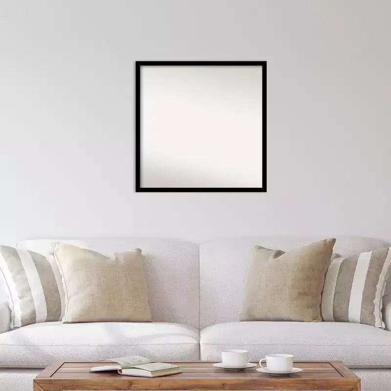 Specchio da parete nero jet senza smussatura 28" x 28" - Amanti Art