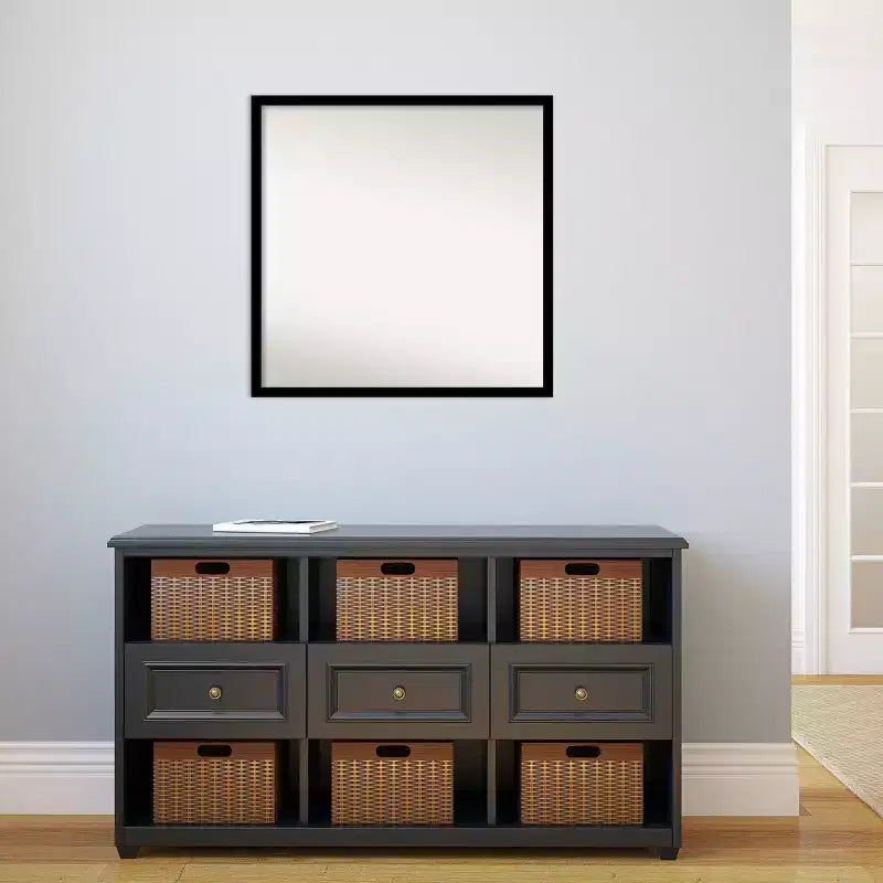 Specchio da parete nero jet senza smussatura 28" x 28" - Amanti Art