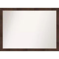 41" x 30" Non-Beveled Wildwood Brown Narrow Bathroom Wall Mirror - Amanti Art: Modern Rectangle, Polystyrene Frame