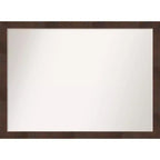 41" x 30" Non-Beveled Wildwood Brown Narrow Bathroom Wall Mirror - Amanti Art: Modern Rectangle, Polystyrene Frame
