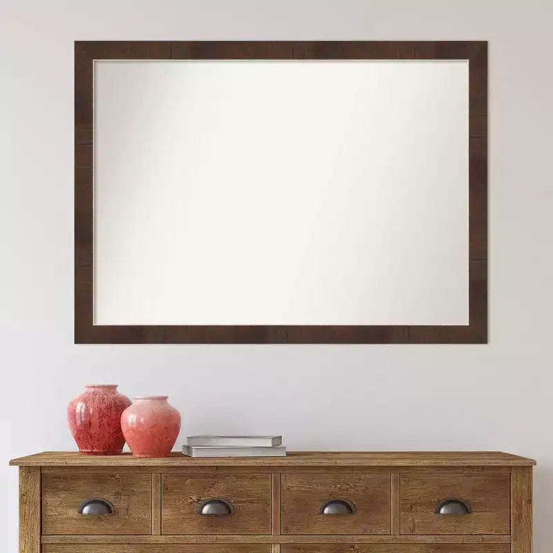 Specchio da parete stretto per bagno Wildwood Brown non smussato, 41" x 30"