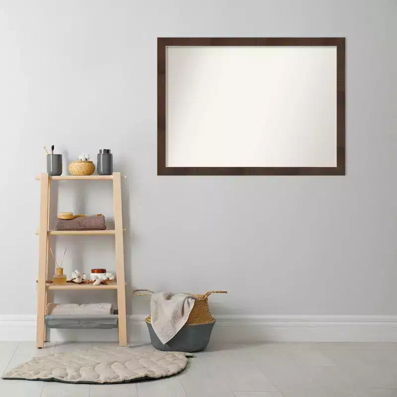 Specchio da parete stretto per bagno Wildwood Brown non smussato, 41" x 30"